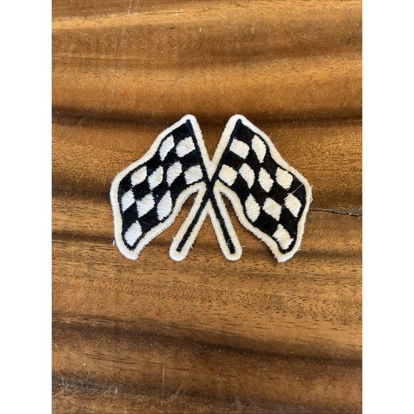 Vintage Checkered Flags Auto Racing Embroidered Patch - Picture 7 of 7
